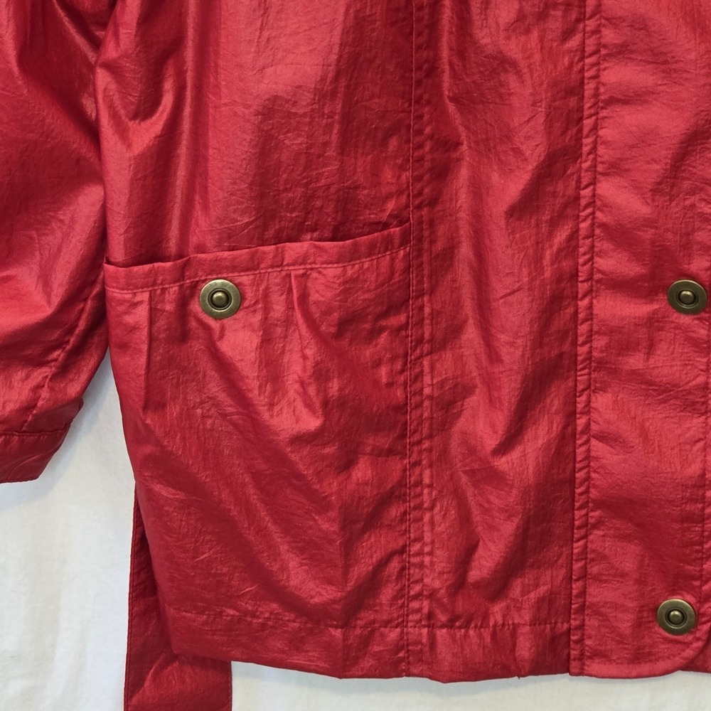 Zenergy by Chicos Lenora Womens Red Metallic Nylon Tie‎ Waist Jacket Size 2 L - Picture 9 of 13